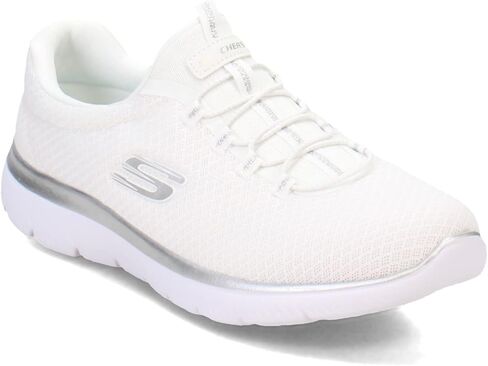 Skechers womens Summits Sneaker, White/Silver, 5 US in Saudi Arabia