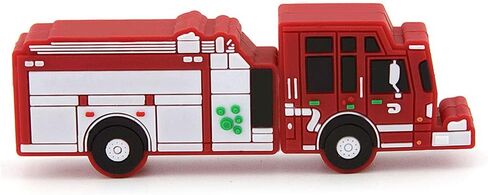 CHUYI Plastic Fire Truck Shape 128GB USB 2.0 Flash Drive Cartoon Pen Drive Memory Stick Cool Thumb Drive Gift (Red) in Saudi Arabia