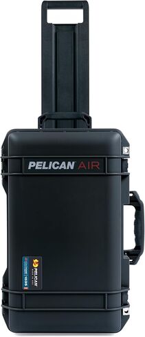 Pelican Air 1535 Carry-on Case by ColorCase - Black - Medium Size Waterproof Case with TrekPak Divider System & Mesh Lid Organizer - Lime Green Handles & Latches in Kuwait