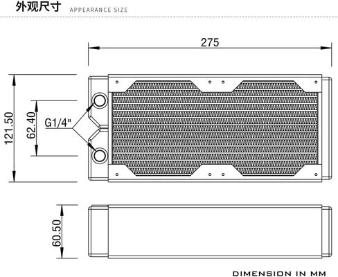 Barrow Red Copper Radiator 60mm Thick Heat Sink 120mm 240mm 360mm 480mm Dabel-60D High Performance, Black (480mm) in Saudi Arabia