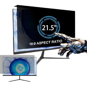 21.5 Inch Computer Privacy Screen Filter for 16:9 Widescreen Monitor, Anti-Blue Light Indicator Filter, Anti Glare Protector Shield, Removable Hanging Monitor Panel (19.37X11.33 inch)