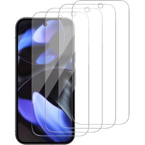 4 Pack Glass Screen Protector Compatible for Google Pixel 9 [9H Hardness]-HD Screen Tempered Glass, Scratch Resistant, Easy Install [Case Friendly] [Bubble Free]
