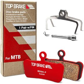 Top Brake Disc Mountain Bike Brake Pads for AVID Elixar 7/9/ XO SRAM G2 Guide R/RS/RSC | MTB, Downhill, Trail Bikes| Ceramic Compound, Silent Option,Performance Version, Red (PIN Included)