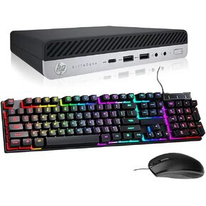 HP EliteDesk 800 G3 Mini High Performance Desktop Intel i7-7700 up to 4.20GHz 32GB New 1TB NVMe SSD Built-in AX200 Wi-Fi 6 BT Dual Monitor Support Wireless Keyboard and Mouse Win10 Pro (Renewed)