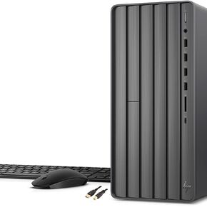 HP 2022 Envy Desktop, Intel Core i7-10700 Processor, 16 GB RAM, 1TB SSD Storage + 1TB HDD, Wi-Fi 5, Windows 11 Pro, USB Wired Keyboard and Mouse Combo
