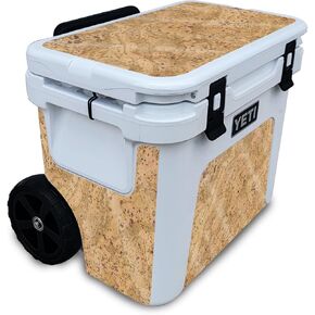 Glossy Glitter Cooler Skin Compatible with Yeti Roadie 32 Wheeled Cooler - Cork - Premium 3M Vinyl Protective Wrap Decal Cover - Easy to Apply | Crafted in The USA by MightySkins
