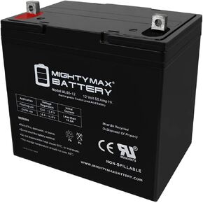 Mighty Max Battery Battery Pride Jazzy 600,1115,1121 PS-12550 22NF 12V AGM 55AH - 2 Pack