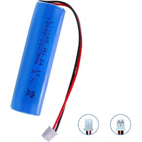 3.7V 18650 Battery 2600mAh High-Performance 3.7Volt 18650 Rechargeable Batteries with XH2.54 Connector for Flashlights, DIY Battery Pack, Toys ect,1pack