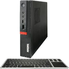 Lenovo ThinkCentre M700q Desktop Mini Computer Intel i5-6500T 4K, 32GB DDR4 RAM New 512GB SSD, Built-in AX210 Wi-Fi 6E, HDMI Win10 Pro, Wireless Keyboard with Touchpad, HTPC Combination (Renewed)