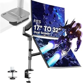 AVLT Dual Stacked Monitor Arm and Reinforcement Plate