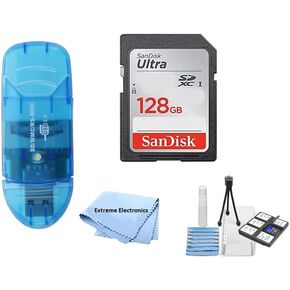 128GB Ultra Class 10 SDXC UHS-I SD Memory Card for Canon EOS Rebel T8i T7i T7 T6i T6S T6 T5i T5 T3i SL2 SL1 EOS 90D 80D 77D 70D EOS 9000D 800D 760D 750D DSLR Camera + Accessories