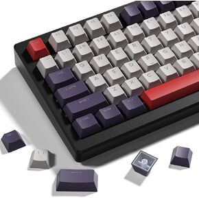 XVX Shine Through Keycaps -133 Keys Cherry Profile Double Shot PBT Keycaps Compatible for 60%/75%/100% Retro Gaming Mechanical Keyboard-Coffee Brown