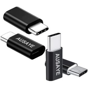 محول Ausaye USB Type C ، 4 حزمة ، USB C إلى Micro USB Adapter Connector USB C شحن سريع لـ Samsung Galaxy S9 S8 S8+ S10 Note 8 9 10 ، MacBook ، لـ LG V30 G5 G6