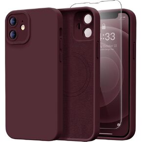 Designed for iPhone 12 Case with Screen Protector - Upgraded Camera Protection - Wireless Charging Compatible - Silicone Protective Phone Case 6.1" for Men Women Girls,Porcelain Blue in Saudi Arabia