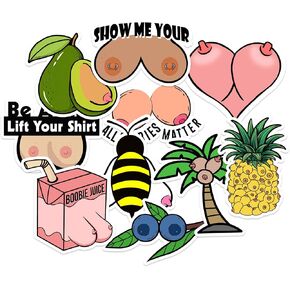 10 Pcs Boobie Stickers Pack, Funny Boobies Sticker, Titty Laptop Sticker, I Love Boobies Stickers Decals, Sexy Woman Decal Vinyl for Water Bottle, Car, Laptop, Phone, Skateboard
