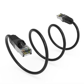 5Ft Cat5E Shielded (FTP) Ethernet Network Booted Cable Black