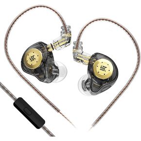 KZ EDX PRO in Ear Headphones IEM Earphones with 1DD, HiFi Stereo Sound Stage Earphones Wired Noise Cancelling Gaming Earbuds for Musicians Singer（Black，No Mic）