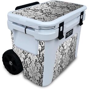 Cooler Skin Compatible with Yeti Roadie 32 Wheeled Cooler - Floral Retro - Premium 3M Vinyl Protective Wrap Decal Cover - Easy to Apply | Crafted in The USA by MightySkins
