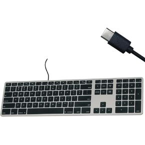 Matias Wired USB C Keyboard for Mac with Numeric Keypad - Mac Keyboard Compatible with Mac OS X v.10.6.8, MacBook Pro, MacBook Air, iMac - Latest Version Supported - (Space Grey)