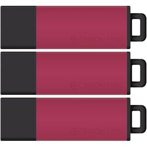 Centon DataStick Pro2 USB 2.0 Flash Drive 128GB x 3, Pink (S1B-U2T20-128G-3)