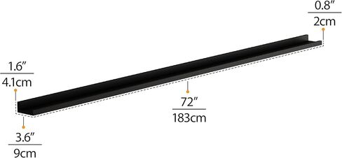 Wallniture Denver 72 "أرفف عائمة لإطارات الصور ديكور جدار الكولاج، رف حافة صورة غرفة المعيشة، رف عرض الكتب، أرفف الحائط لغرفة النوم والمكتب، مجموعة من 2، لمسة نهائية من الجوز in Kuwait