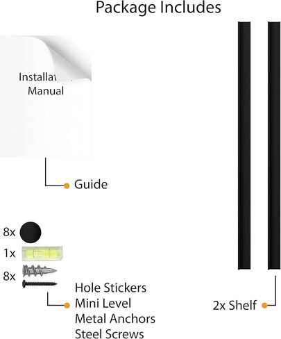 Wallniture Denver 72 "أرفف عائمة لإطارات الصور ديكور جدار الكولاج، رف حافة صورة غرفة المعيشة، رف عرض الكتب، أرفف الحائط لغرفة النوم والمكتب، مجموعة من 2، لمسة نهائية من الجوز in Kuwait