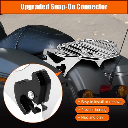 2-UP Motorcycle Luggage Rack for Harley Touring, Detachable Luggage Mounting Rack Compatible with 2009-2024 Harley Davidson Street/Road/Electra Glide Road King Tour Pack Accessories (Gloss Black) in Saudi Arabia