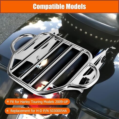 2-UP Motorcycle Luggage Rack for Harley Touring, Detachable Luggage Mounting Rack Compatible with 2009-2024 Harley Davidson Street/Road/Electra Glide Road King Tour Pack Accessories (Gloss Black) in Saudi Arabia