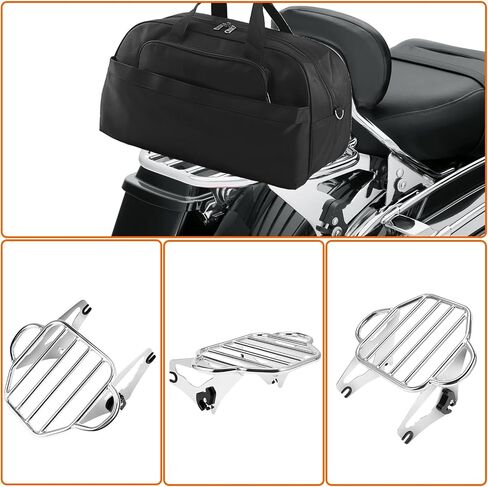 2-UP Motorcycle Luggage Rack for Harley Touring, Detachable Luggage Mounting Rack Compatible with 2009-2024 Harley Davidson Street/Road/Electra Glide Road King Tour Pack Accessories (Gloss Black) in Saudi Arabia