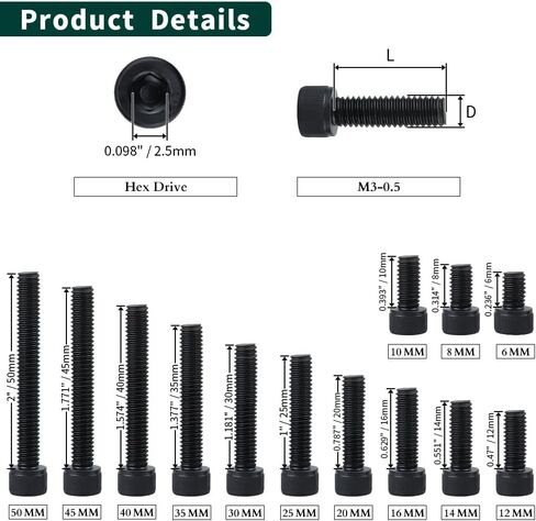 M6-1.0 × 30 مم (25 قطعة) براغي غطاء رأس المقبس، 12.9 درجة من سبائك الصلب، لمسة نهائية من أكسيد الأسود، خيط كامل، خيط خشن UNC، محرك ألين سداسي in Kuwait