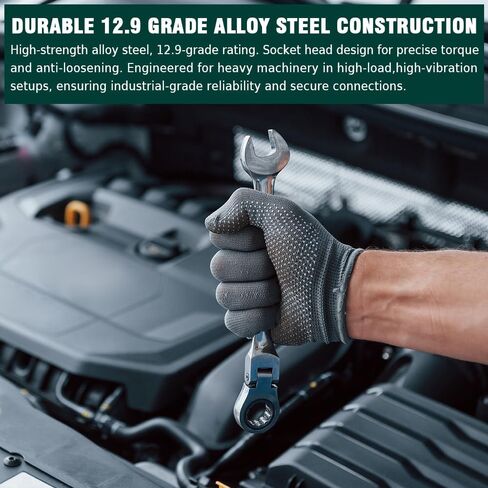 M6-1.0 × 30 مم (25 قطعة) براغي غطاء رأس المقبس، 12.9 درجة من سبائك الصلب، لمسة نهائية من أكسيد الأسود، خيط كامل، خيط خشن UNC، محرك ألين سداسي in Kuwait