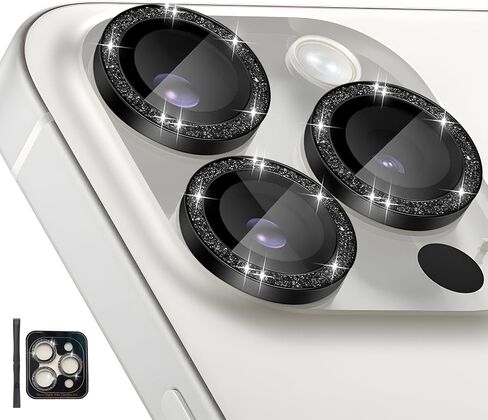 Camera Lens Protector for iPhone 15 Pro/15 Pro Max, Individual Tempered Glass Camera Ring Lens Protector with Installation Tray Fit for iPhone 15 Pro/15 Pro Max Diamond Pink in Kuwait