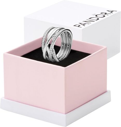 Pandora Sparkling & Polished Lines Entwined Ring - Ring for Women - Gift for Her, With Gift Box in Kuwait