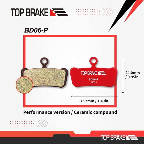 Top Brake Disc Mountain Bike Brake Pads for AVID Elixar 7/9/ XO SRAM G2 Guide R/RS/RSC | MTB, Downhill, Trail Bikes| Ceramic Compound, Silent Option,Performance Version, Red (PIN Included) in Kuwait