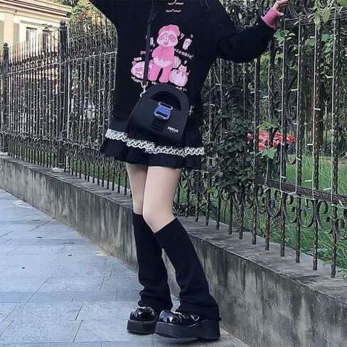 Zando Leg Warmers Y2K Kawaii Legwarmers 80s Halloween Customes Punk Gothic Lolita Knit Long Socks Pink Girls Leg Warmers Kawaii Boot Socks Pink One Size in Saudi Arabia