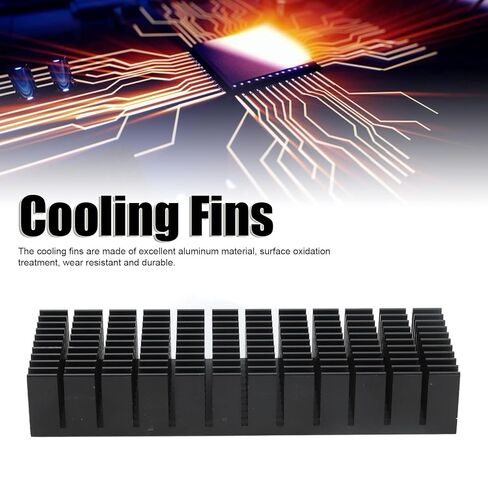 2Pcs Aluminum Cooling Fins Heat Sink Slotted Design for PCB Ultrasonic Electronic Chip Router CPU Power Board (No Backing Glue) in Kuwait