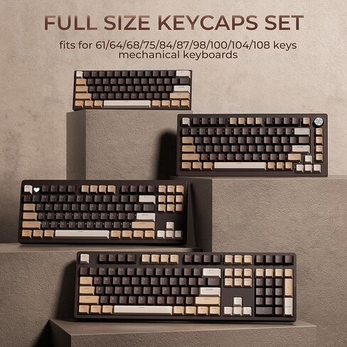 XVX تألق من خلال Keycaps -133 Keys Cherry Profile Double Shot Keycaps متوافقة مع 60 ٪/75 ٪/100 ٪ لوحة مفاتيح ميكانيكية للألعاب الرجعية in Kuwait