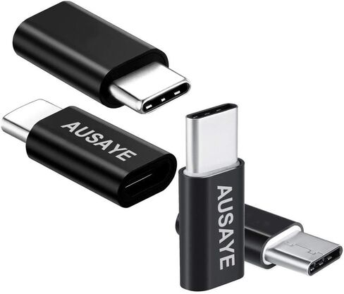 AUSAYE USB Type C Adapter, 4 Pack, USB C to Micro USB Adapter Connector USB C Adapter Fast Charging for Samsung Galaxy S9 S8 S8+ S10 Note 8 9 10,MacBook, for LG V30 G5 G6 in Saudi Arabia
