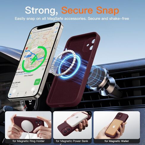 Designed for iPhone 12 Case with Screen Protector - Upgraded Camera Protection - Wireless Charging Compatible - Silicone Protective Phone Case 6.1" for Men Women Girls,Porcelain Blue in Saudi Arabia