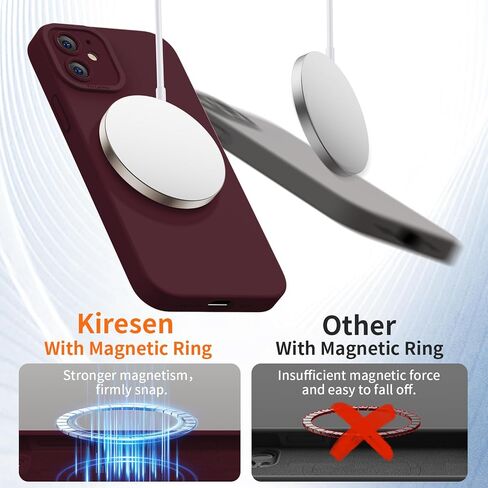Designed for iPhone 12 Case with Screen Protector - Upgraded Camera Protection - Wireless Charging Compatible - Silicone Protective Phone Case 6.1" for Men Women Girls,Porcelain Blue in Saudi Arabia