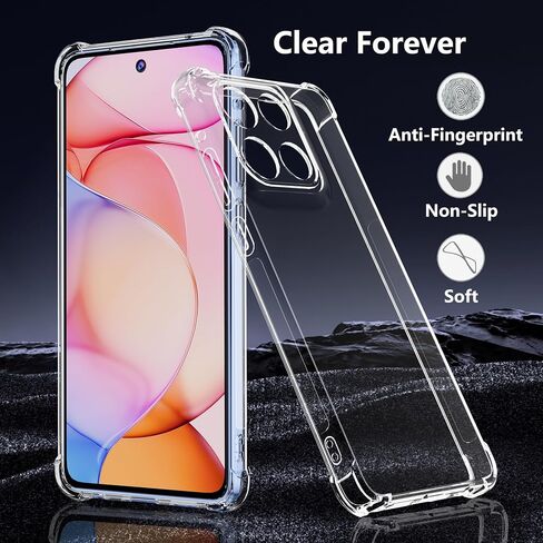 حالة Motorola Moto G Stylus 5G 2025 مع واقي شاشة زجاجي مقسى ، تغطية الهاتف المرنة الناعم TPU Slim Fit Frackproof for Women Men Girls Boys (Clear) in Kuwait