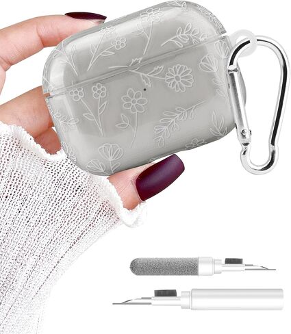 Compatible with Airpods Pro Case, Cute Big Bow Heart Aesthetic Design with Carabiner, Soft TPU Skin Anti-Scratch Shockproof Protective Cover for Women Girls in Kuwait