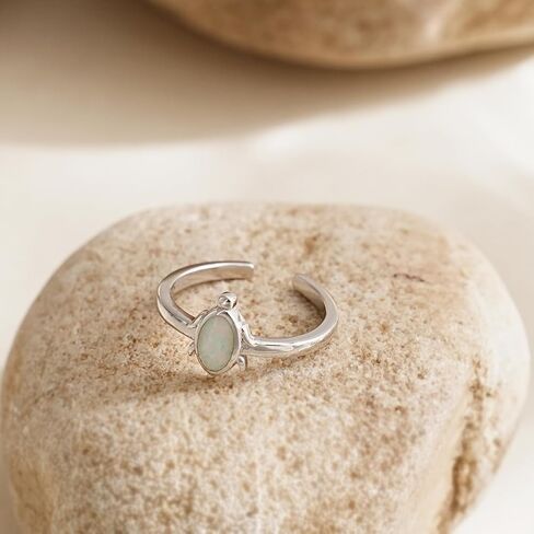 CHIC & ARTSY Women Toe Ring 925 Sterling Silver Animals Toe Ring Dainty Created Opal Toe Ring Adjustable Single Toe Ring for Women Beach Jewelry in Kuwait