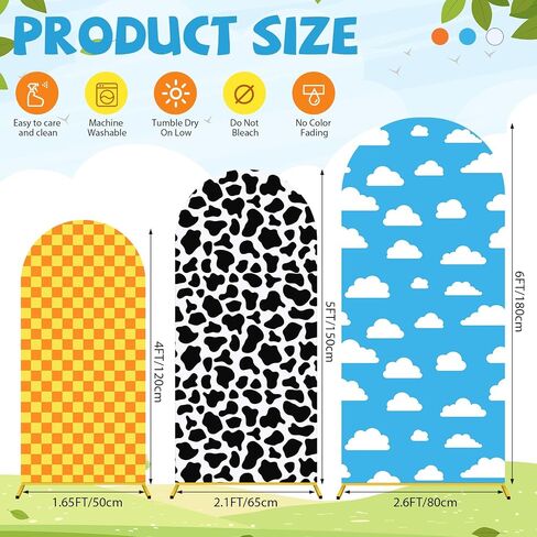 Tingjoo 3 Pack Arch Backdrop Cover Stretch Strawberry Theme 6Ft 6.6Ft 7.2Ft in Kuwait