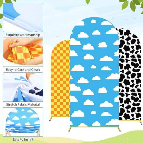 Tingjoo 3 Pack Arch Backdrop Cover Stretch Strawberry Theme 6Ft 6.6Ft 7.2Ft in Kuwait