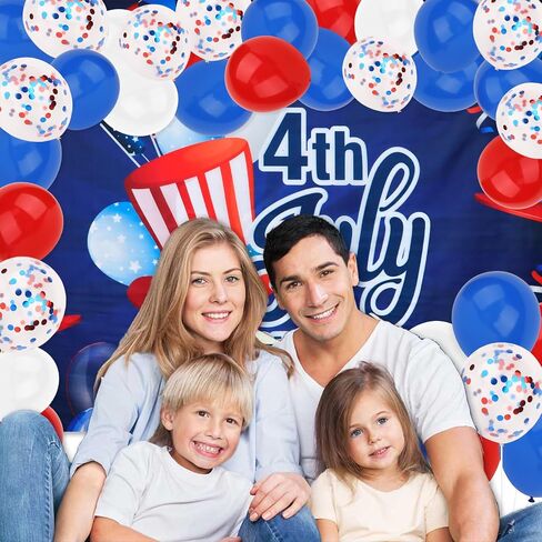 4th of July Decorations Set: 8 Strands Patriotic Star Streamers Banner Garland + 2 Pack 3.28Ft x 6.56Ft Metallic Tinsel Foil Fringe for Independence Day Memorial Day in Kuwait