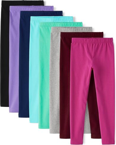 The Children's Place Girls' Solid Leggings 8-Pack, French Rose Multi Color, XLarge (14) in Saudi Arabia