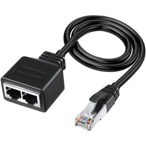 مقسم كابل إيثرنت RJ45 من 1 إلى 2، محول شبكة إيثرنت مقسم للشبكة المحلية (LAN) ذكر إلى أنثى محول لـ Cat5/Cat5e/Cat6 in Kuwait
