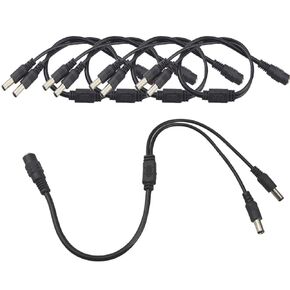 FULARR 5Pcs Premium DC Power Splitter Cable (1 Female to 2 Male), Barrel Plug 5.5 X 2.1mm DC Power Supply Adapter Splitter Cable, Y Splitter Adapter Wire, for CCTV Security Cameras LED Strip Light