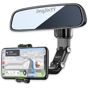 حامل هاتف بمرآة الرؤية الخلفية للسيارة، يدور 360 درجة، حامل متعدد الوظائف للهاتف وحامل GPS حامل هاتف السيارة العالمي لجميع الهواتف الذكية in Kuwait